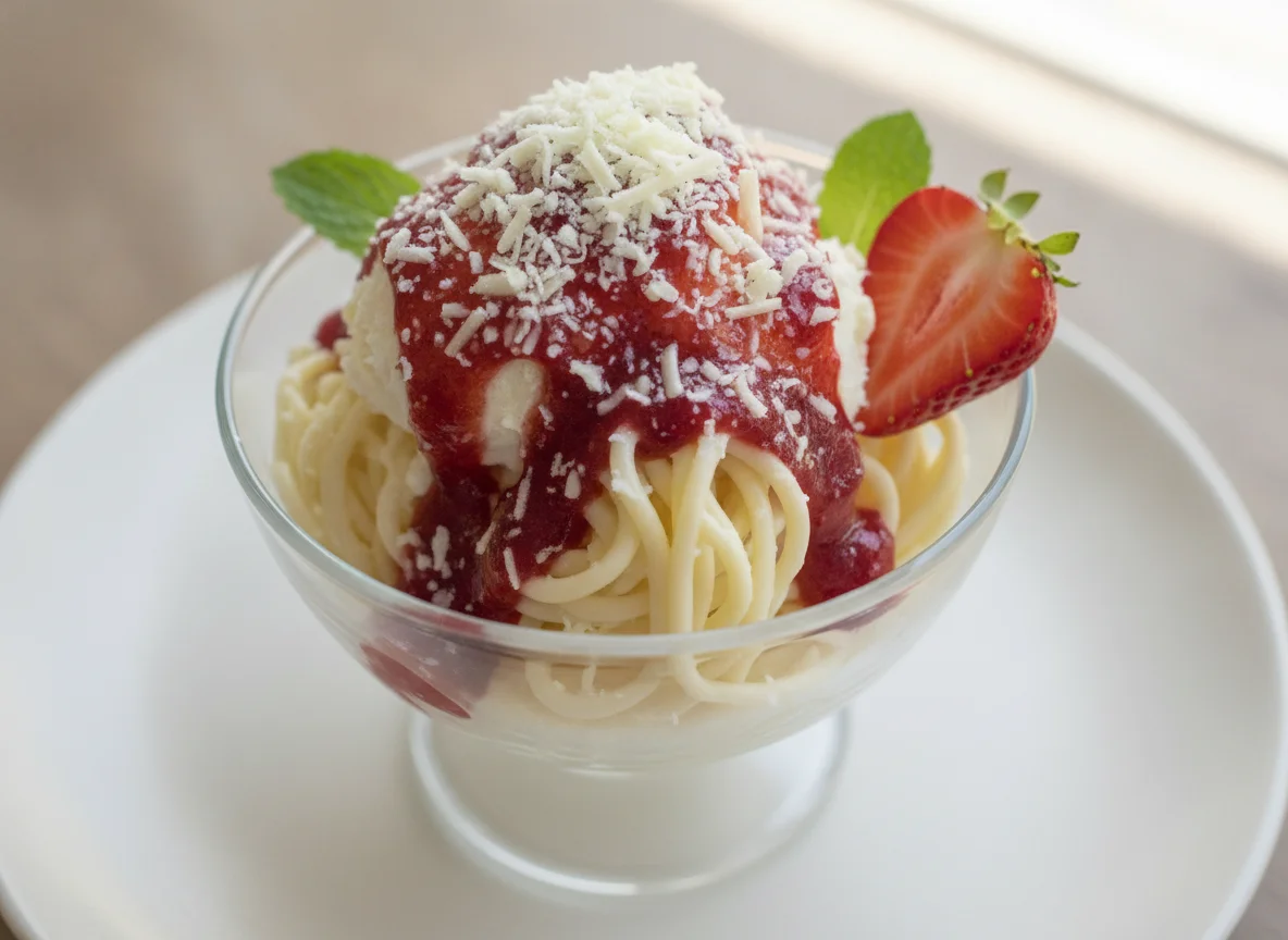 Spaghetti-Eis Becher photo