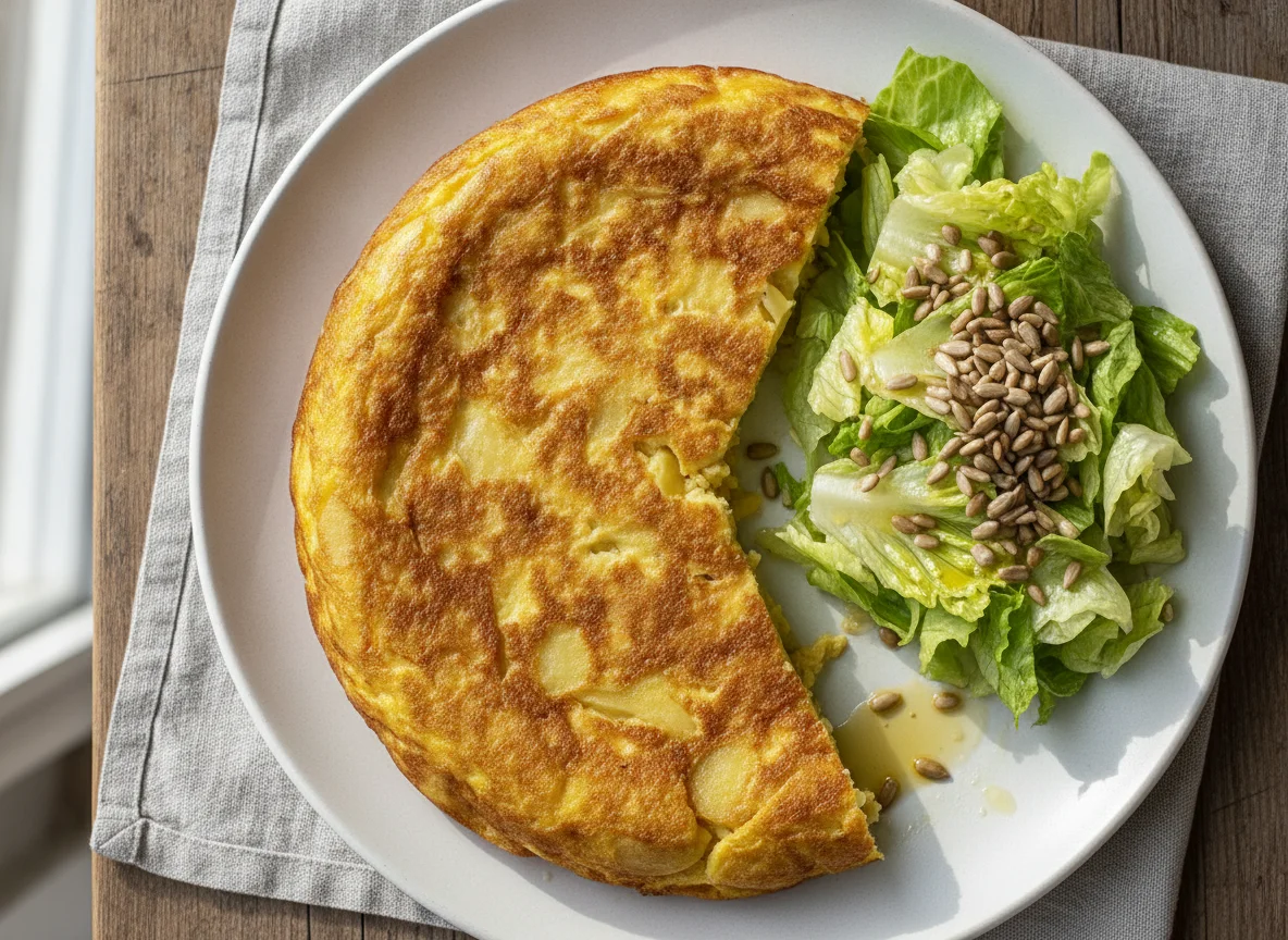Spanische Tortilla mit Beilagensalat photo