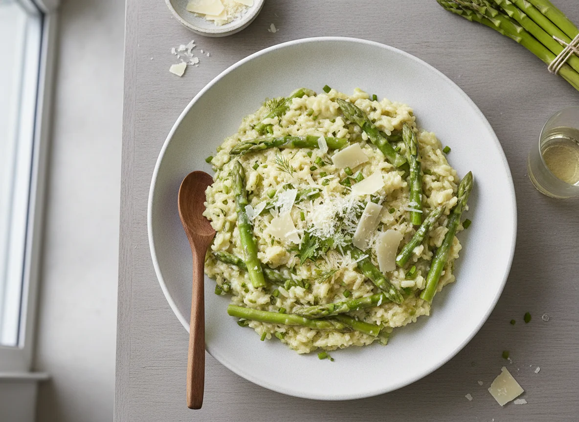 Spargelrisotto mit Parmesan photo