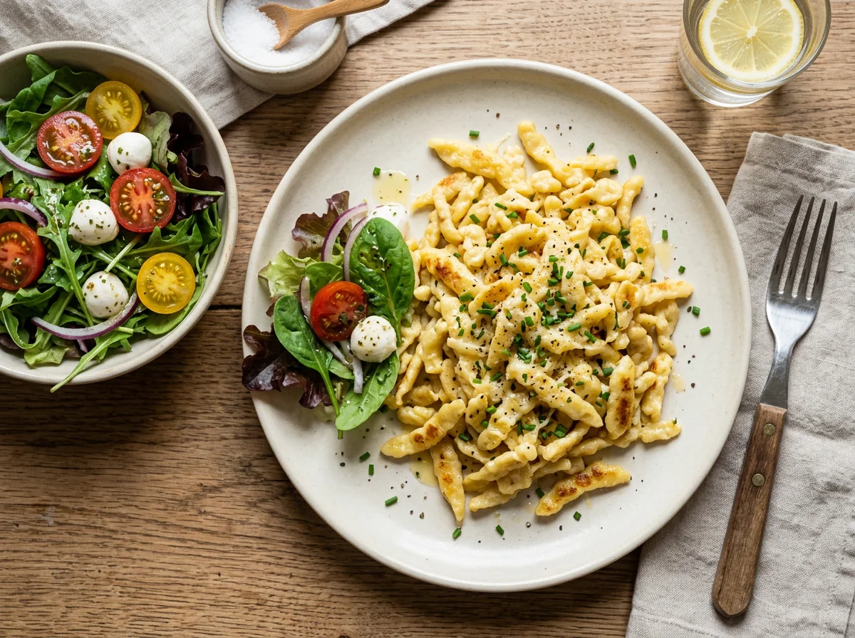 Spätzle mit Beilagensalat photo