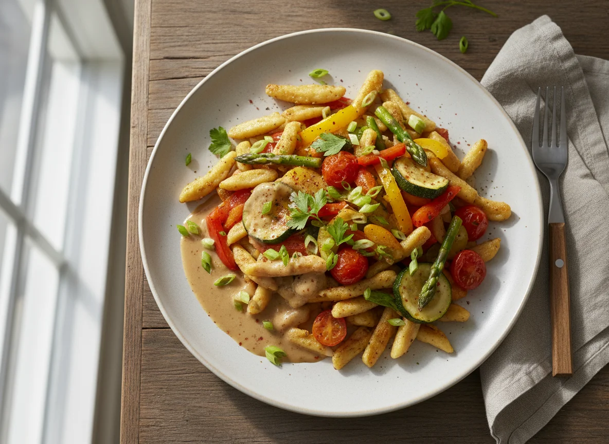 Spätzle mit Gemüsepfanne photo