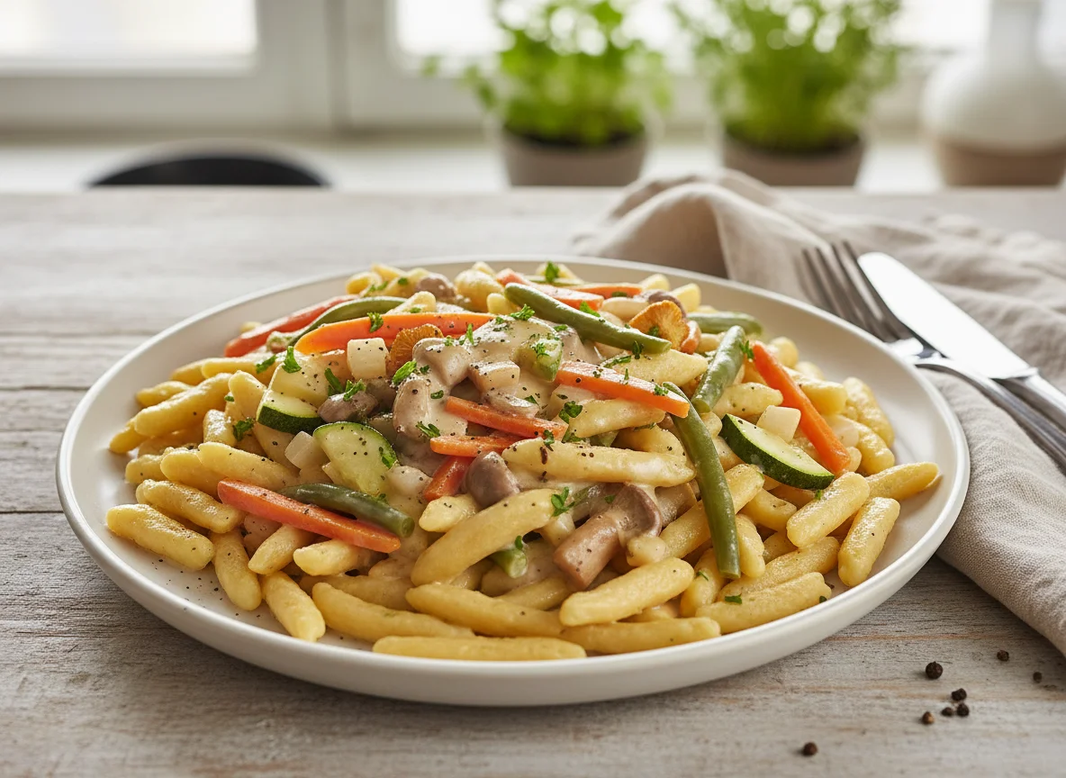 Spätzle mit Rahmgemüse photo