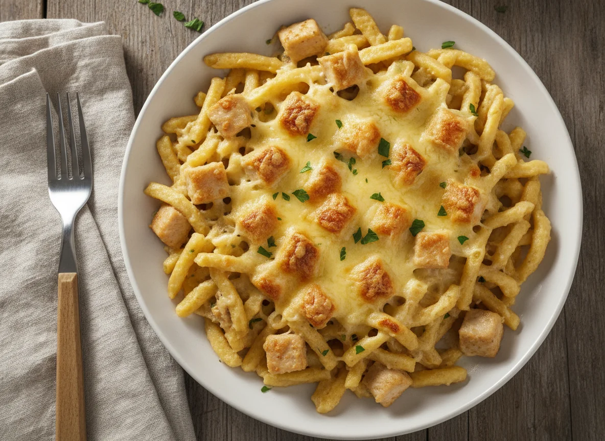 Spätzle-Pfanne mit Hähnchen photo