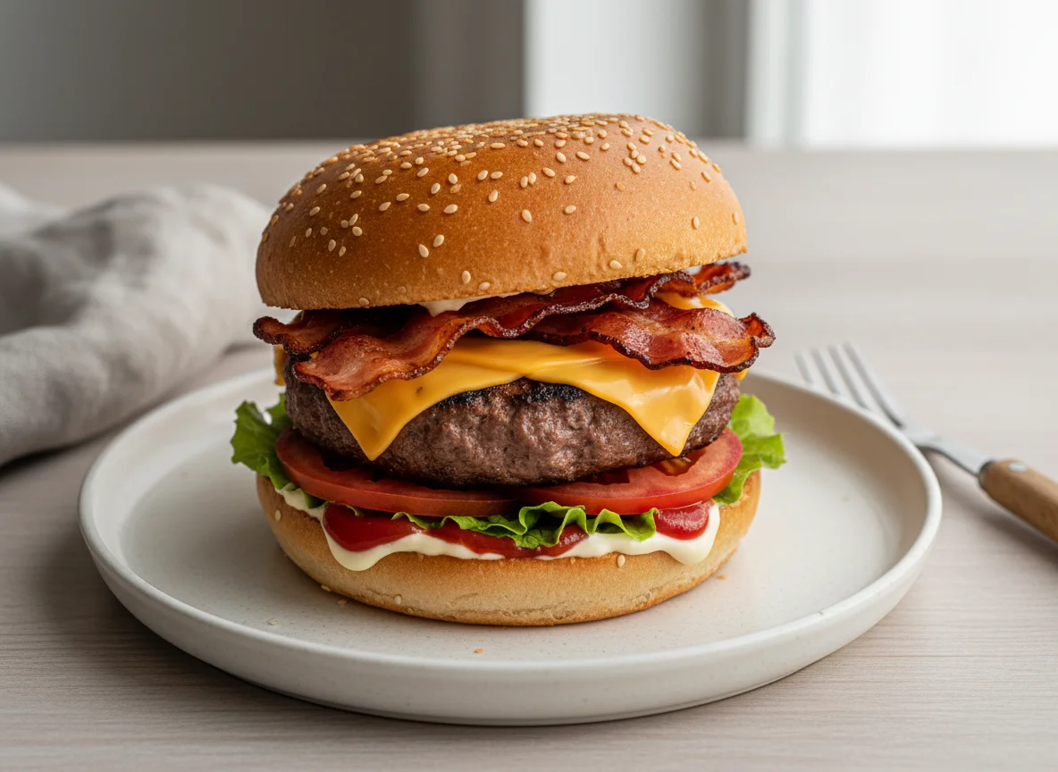 Speck-Käse-Burger photo