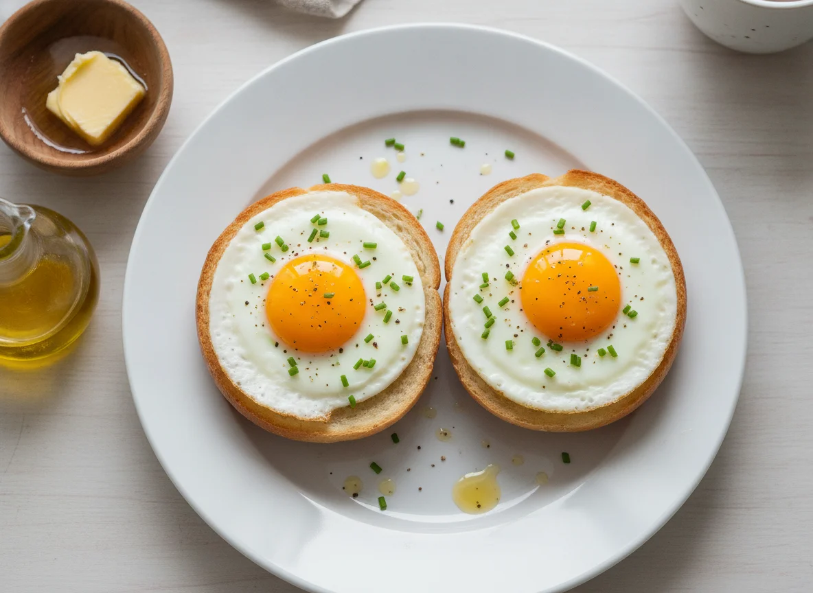 Spiegeleier auf Brötchen photo