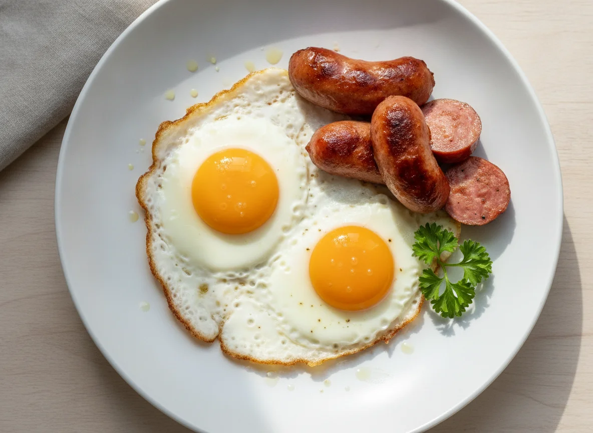 Spiegeleier mit Fleischwurst photo