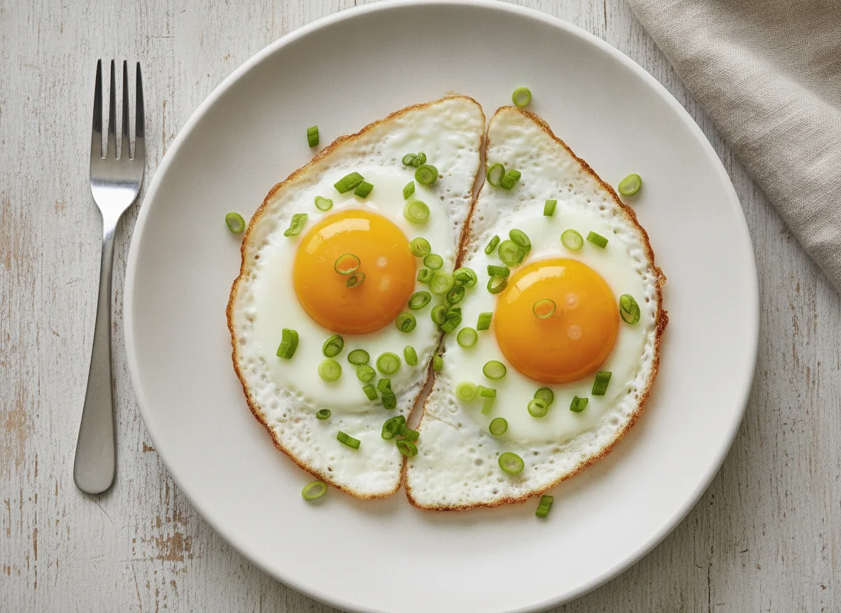Spiegeleier mit Frühlingszwiebeln photo