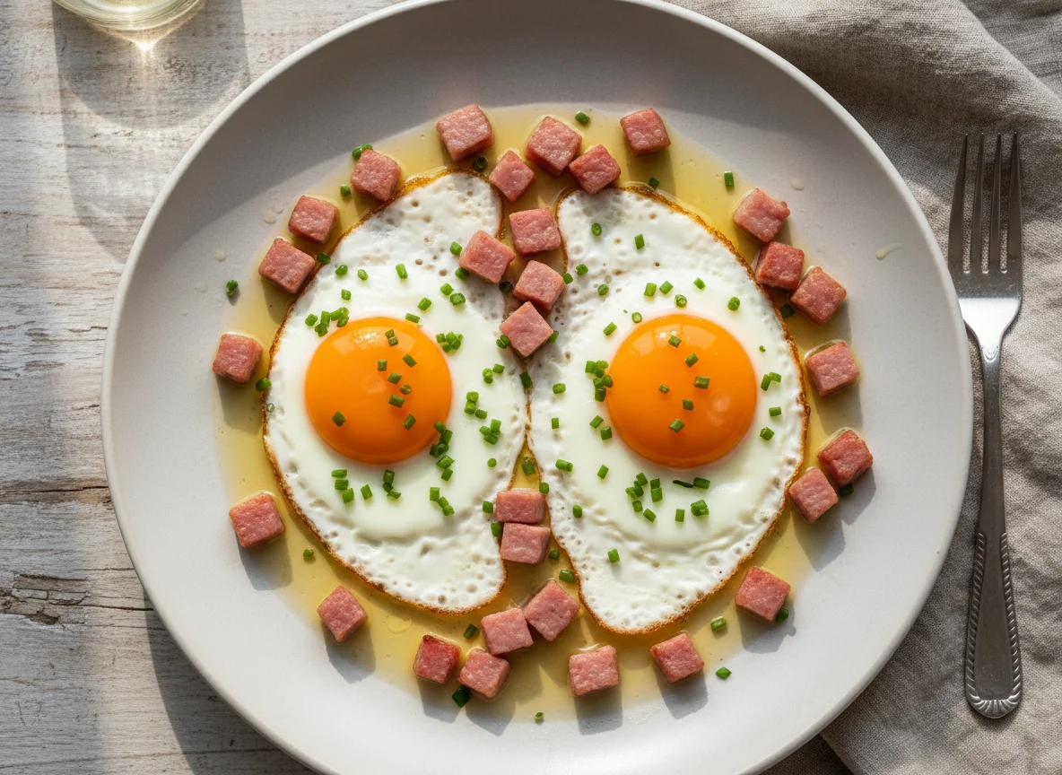 Spiegeleier mit Schinken photo