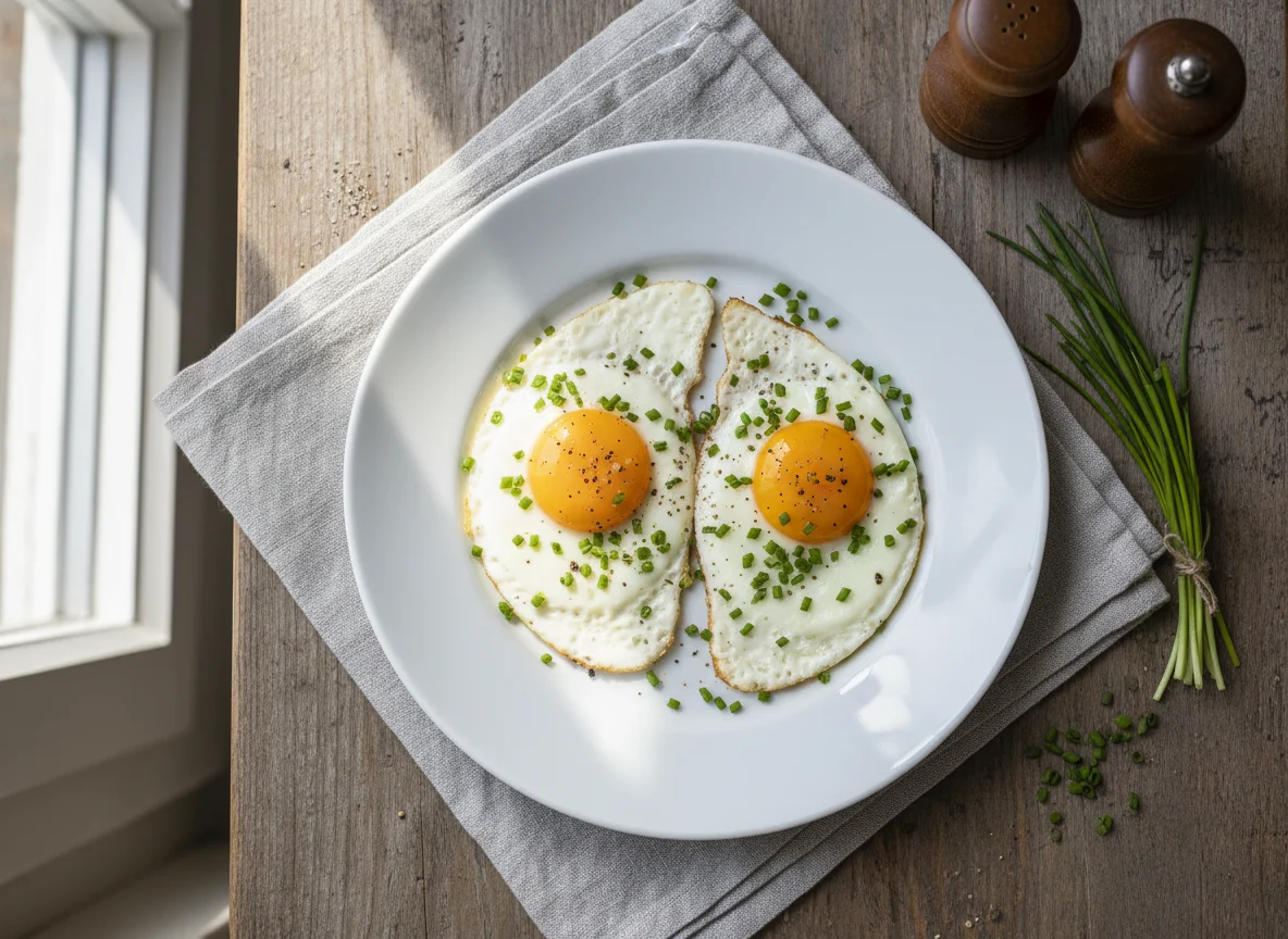 Spiegeleier mit Schnittlauch photo