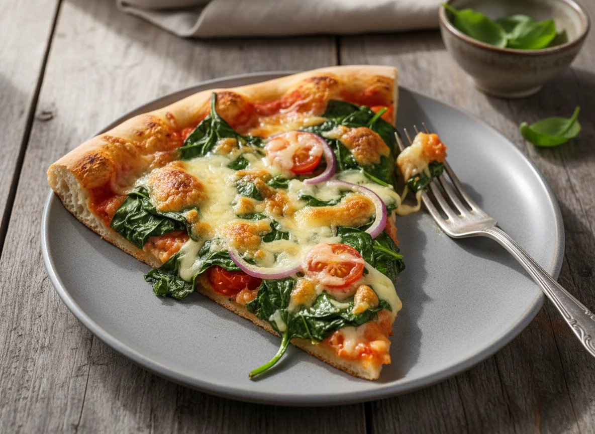 Spinat-Käse-Pizza-Stück photo