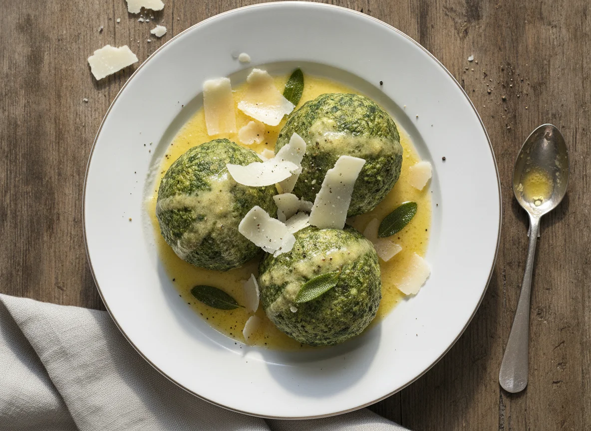 Spinatknödel mit Parmesan photo