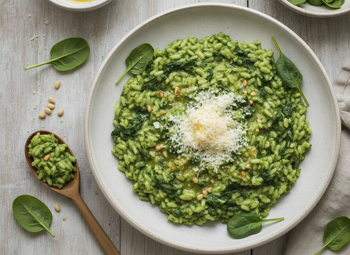 Spinat-Risotto mit Parmesan photo