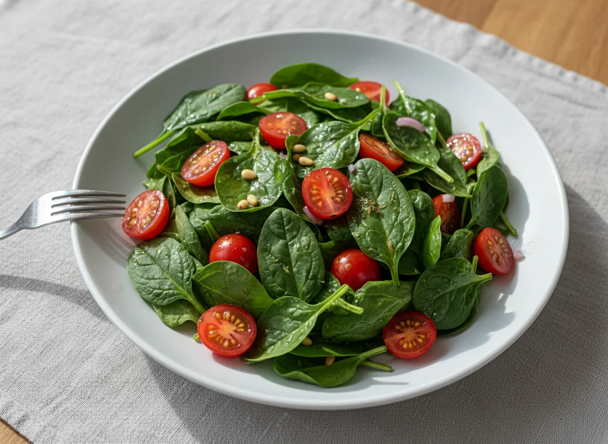 Spinatsalat mit Kirschtomaten photo