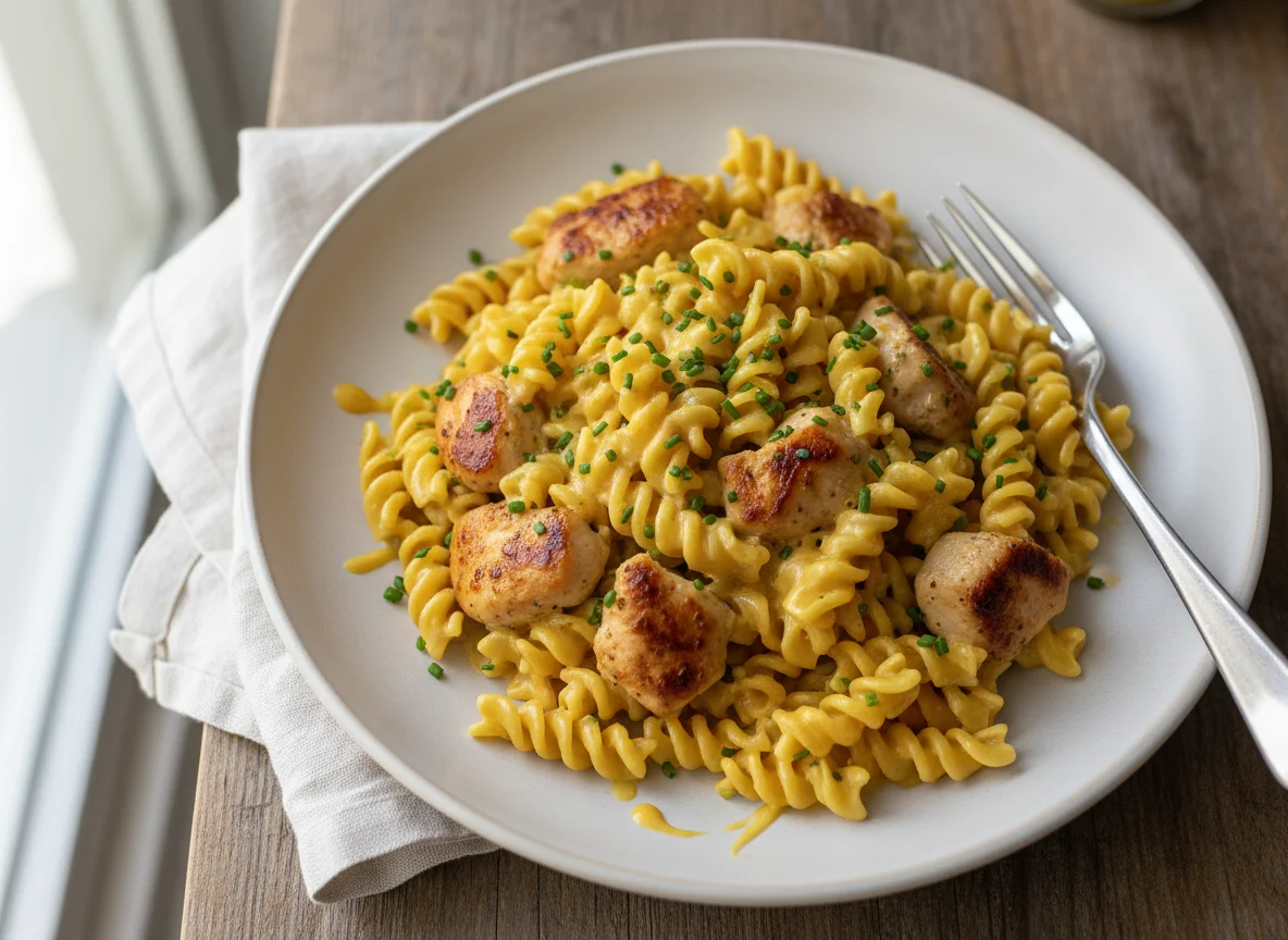 Spiralnudeln mit Sauce photo