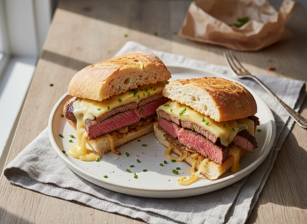 Steak-Käse-Sandwich photo