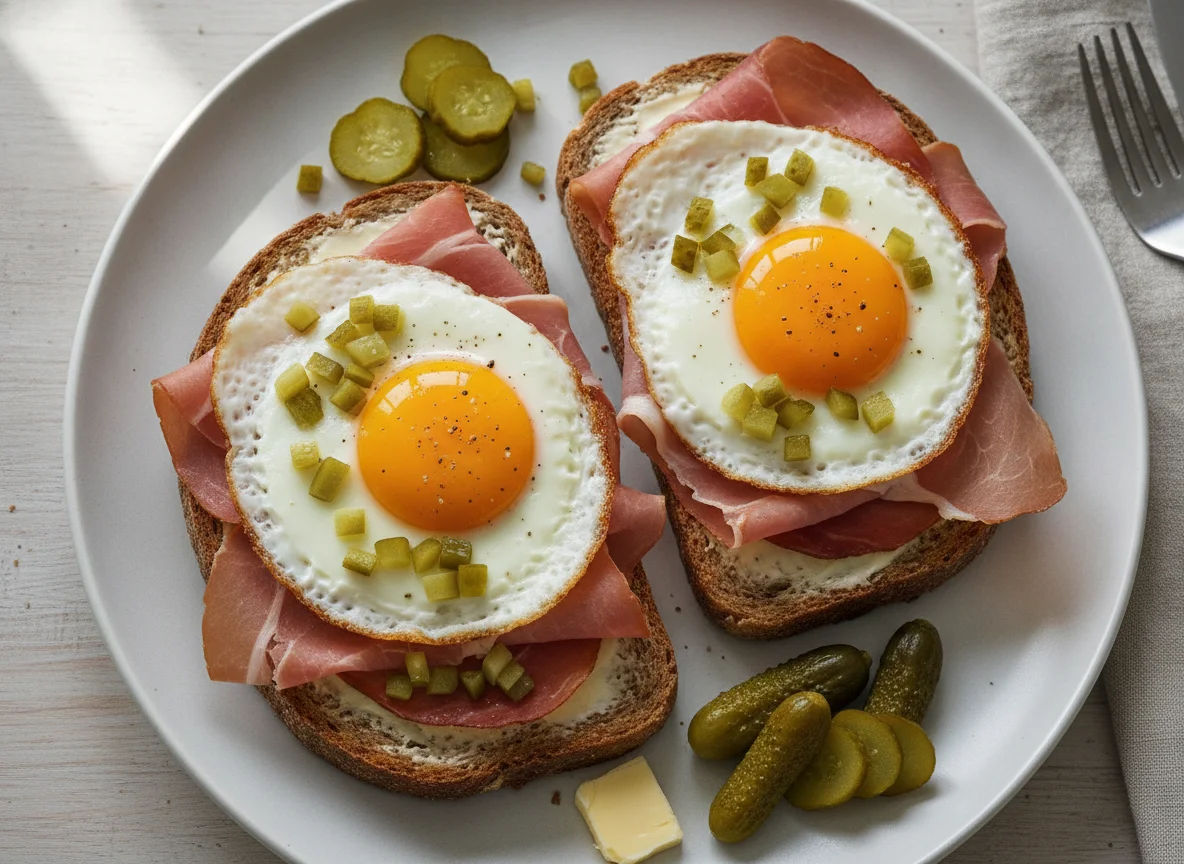 Strammer Max mit Gewürzgurken photo