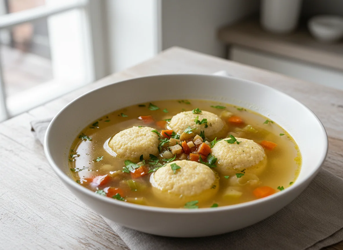 Suppe mit Grießklößchen photo
