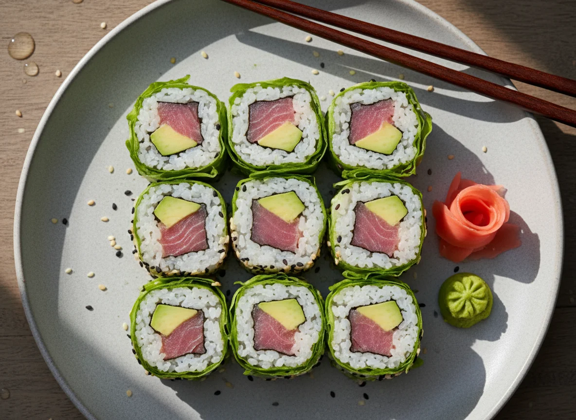 Sushi mit Thunfisch und Avocado photo