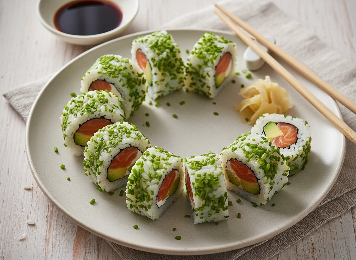 Sushi Mix (Inside-Out Rolls mit Lachs und Avocado) photo