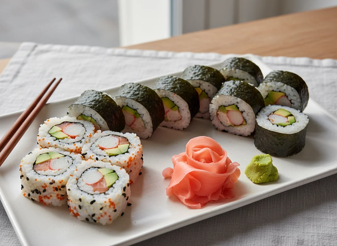 Sushi Rolls mit Ingwer photo