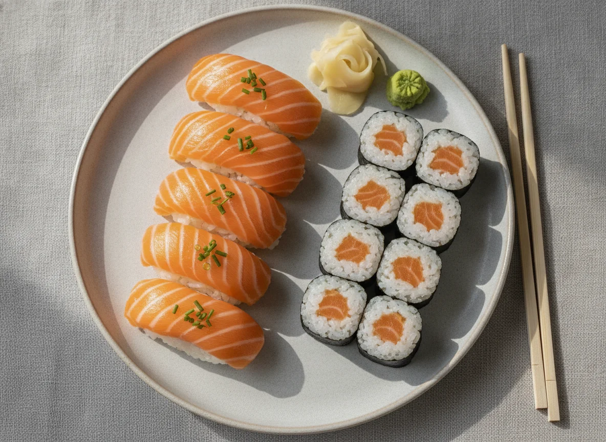 Sushi Set (Lachs Nigiri und Maki) photo
