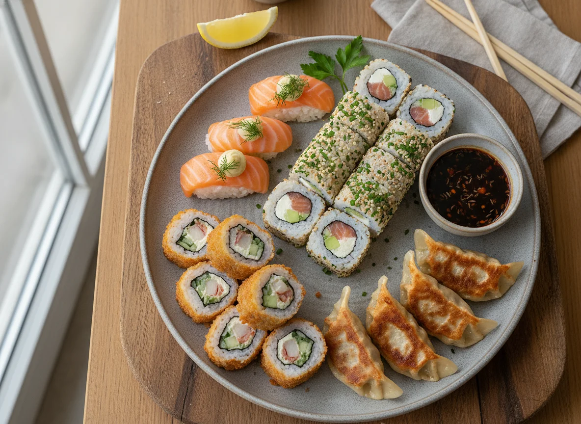 Sushi und Gyoza Teller photo