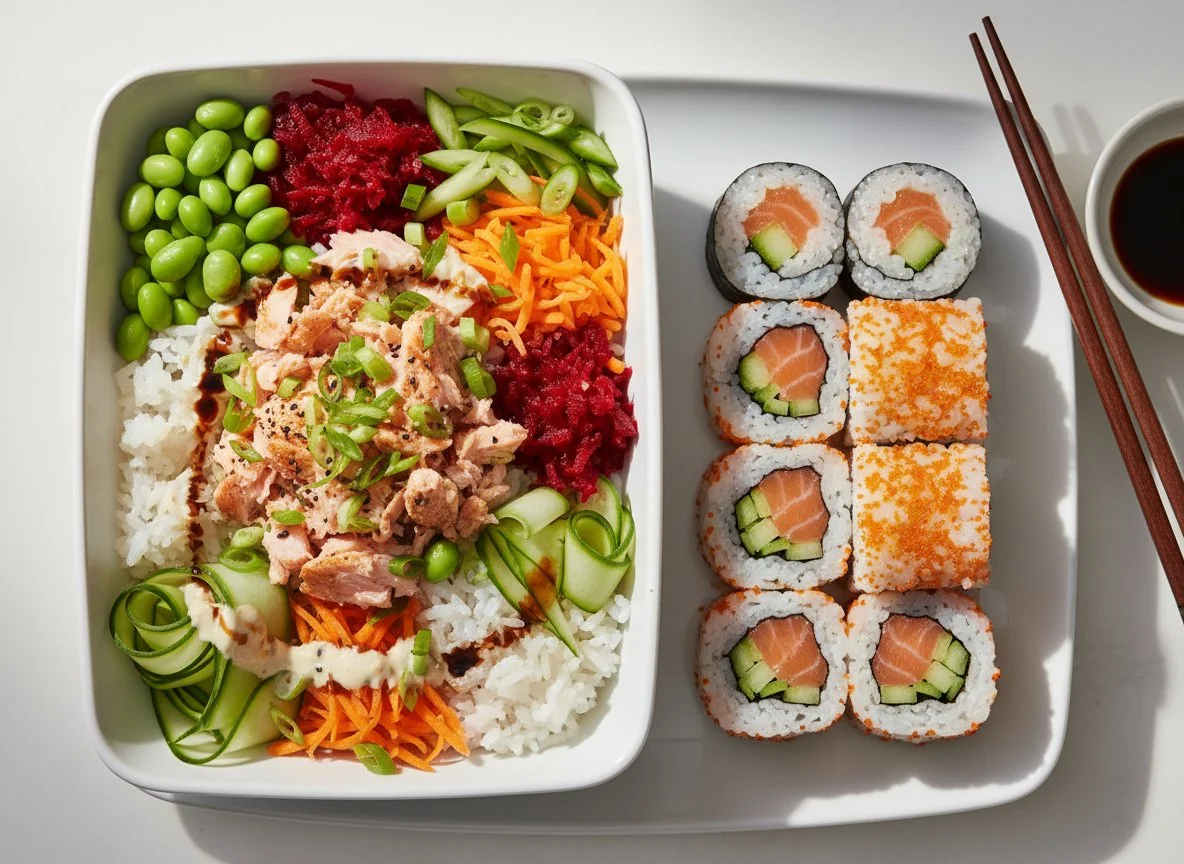 Sushi und Reis-Bowl Bento photo