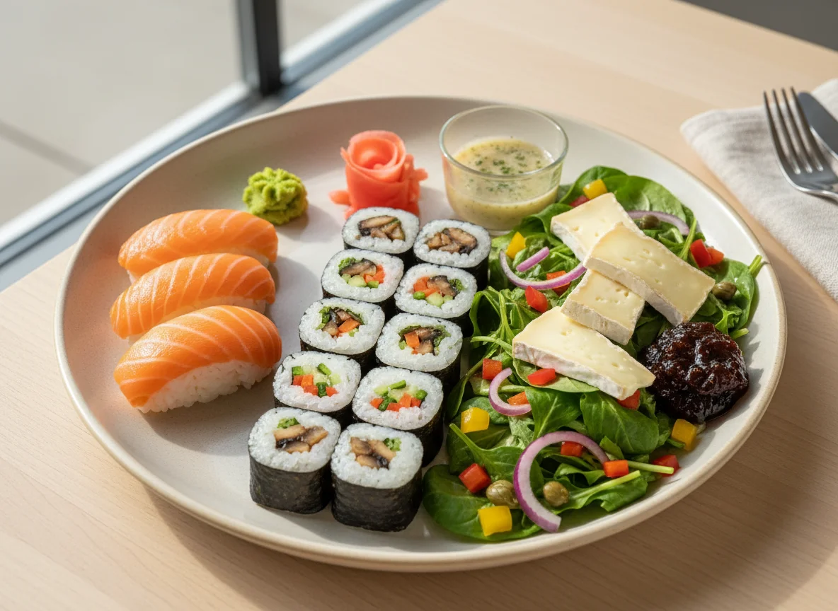 Sushi und Salatplatte photo