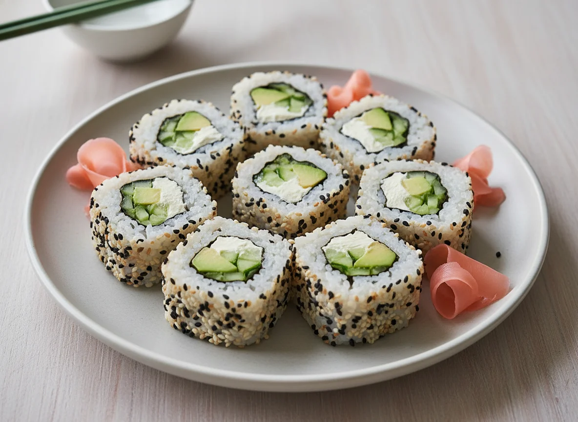 Sushi Uramaki mit Sesam photo