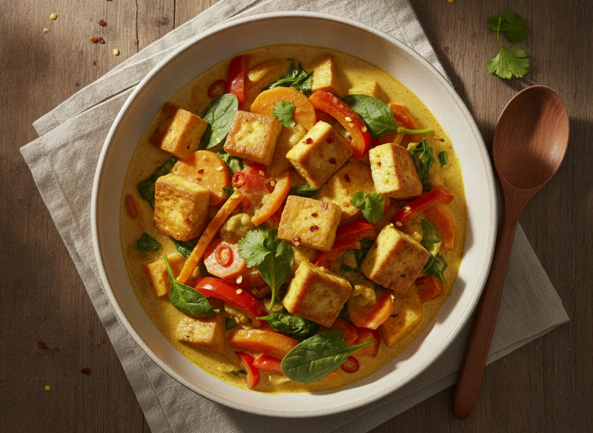 Süßkartoffel-Curry mit Tofu photo