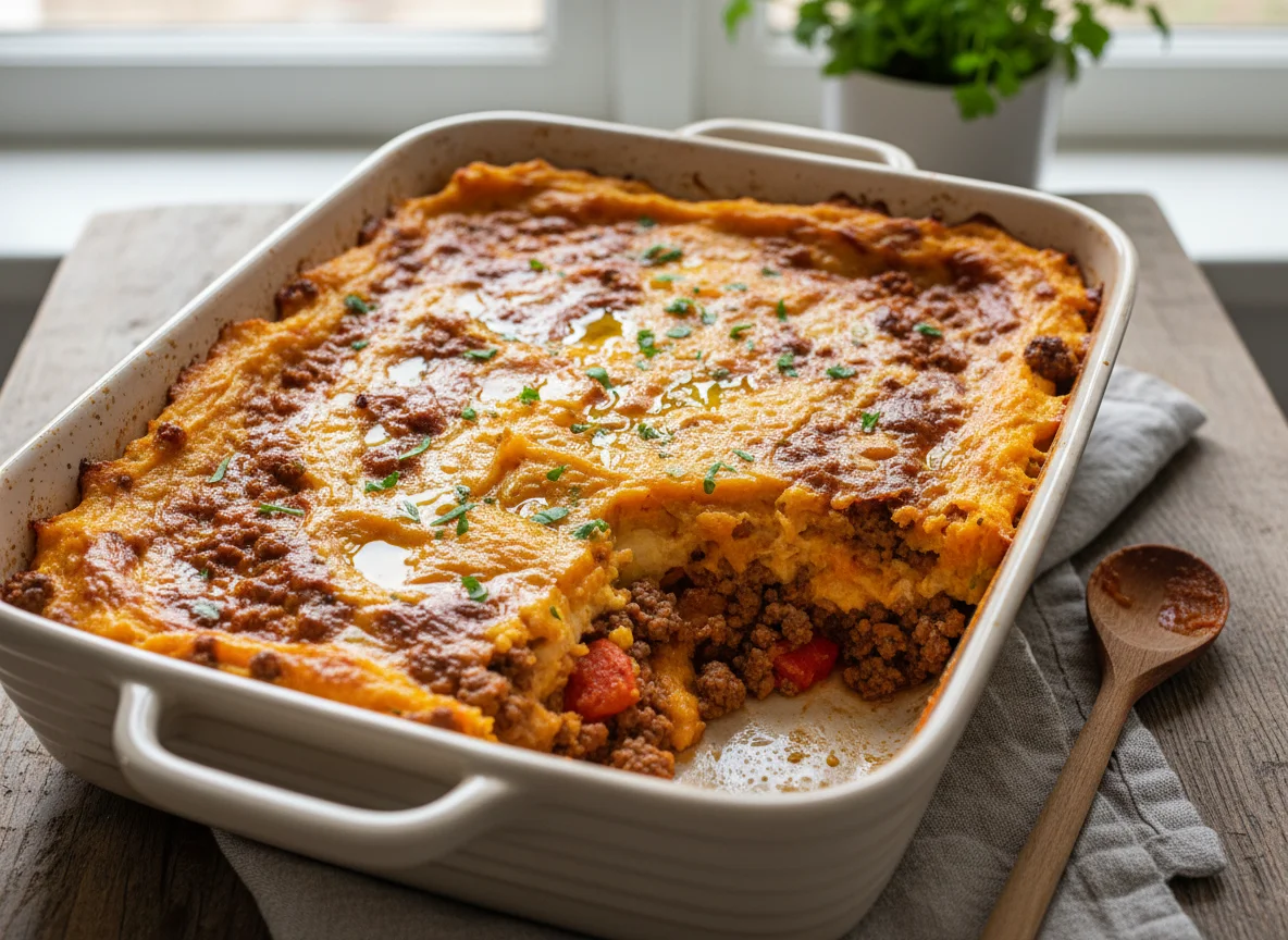 Süßkartoffel-Hackfleisch-Auflauf photo
