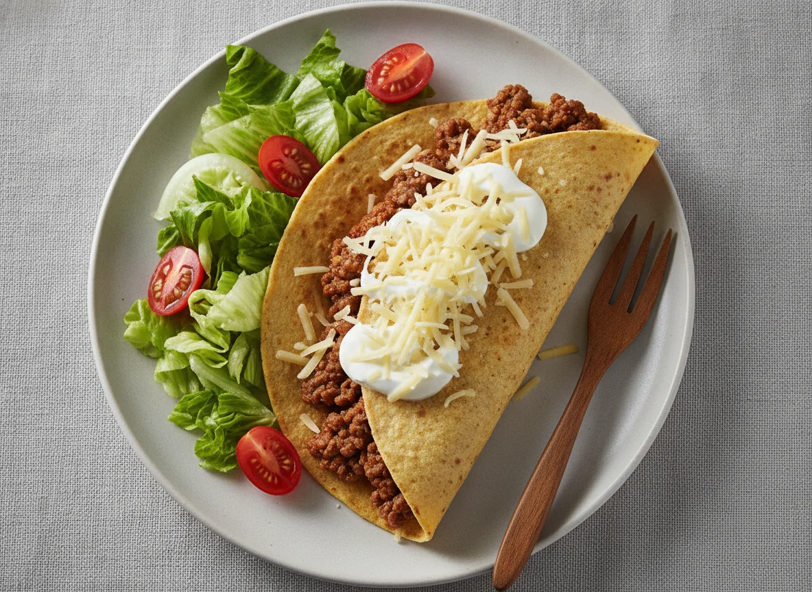 Taco mit Hackfleisch und Käse photo