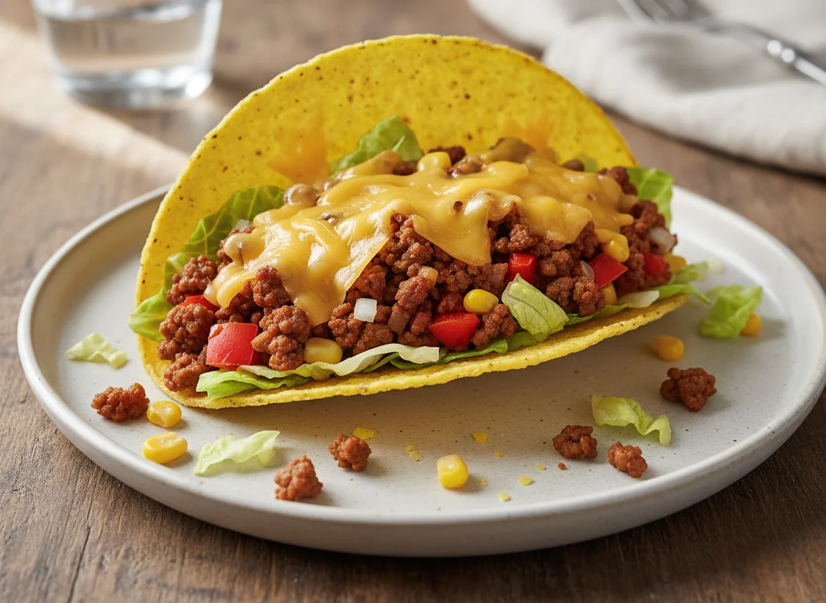 Taco mit Rinderhackfleischfüllung photo