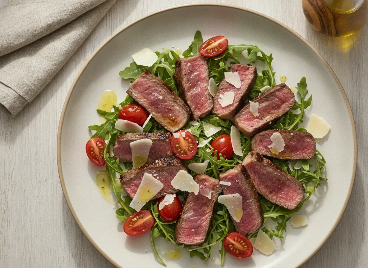 Tagliata di Manzo auf Rucola photo
