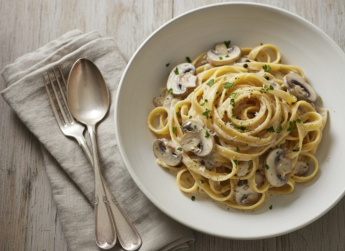 Tagliatelle mit cremiger Sauce photo