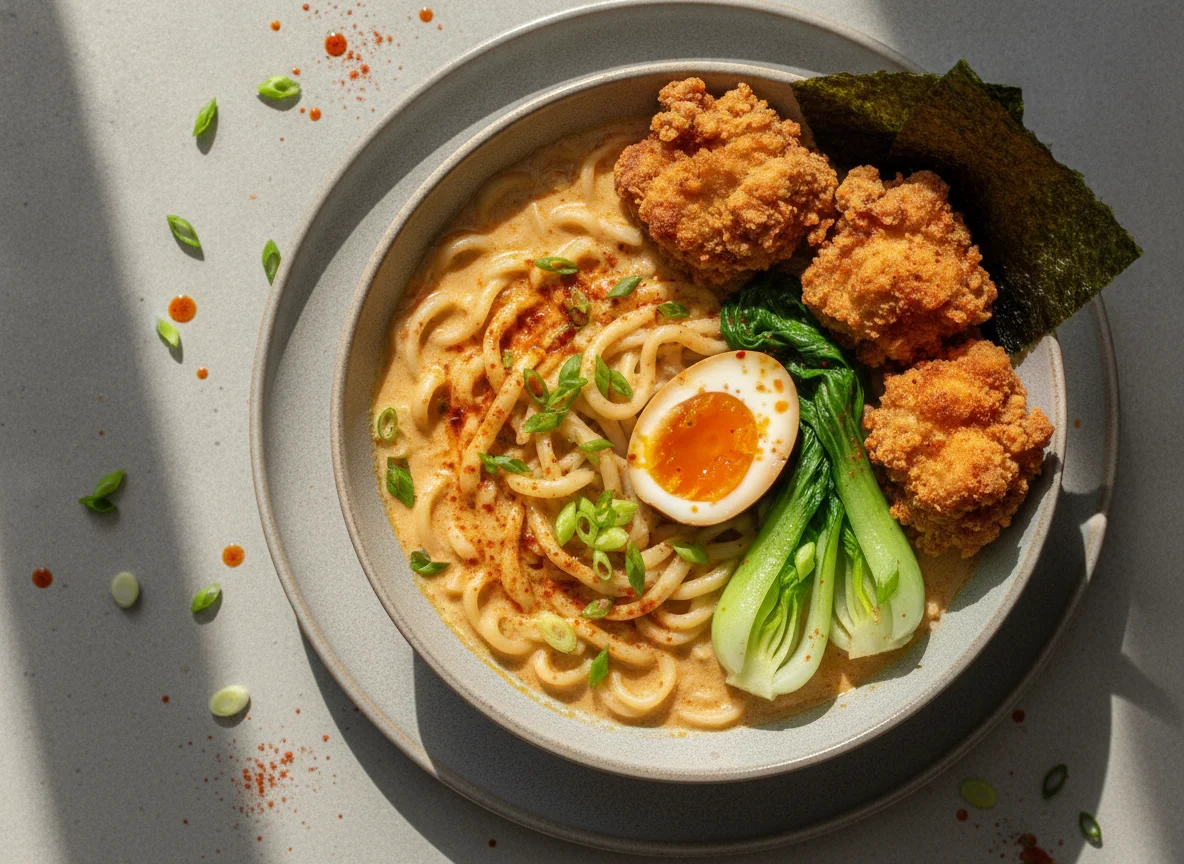 Tantanmen Ramen mit Karaage photo