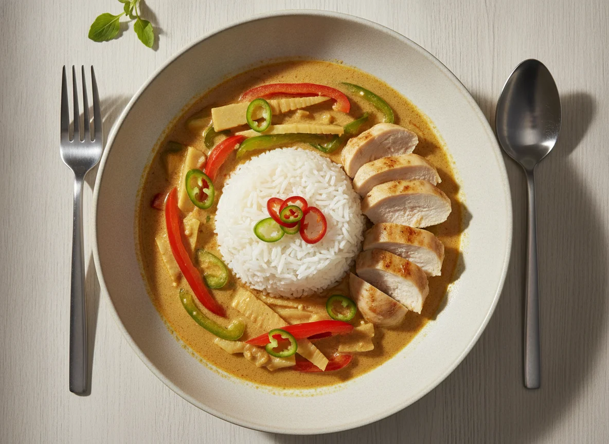 Thai Curry mit Reis photo