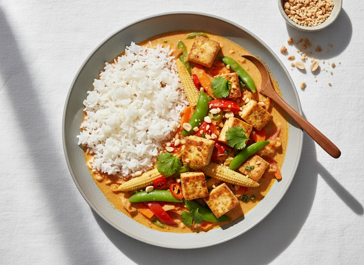 Thai Curry mit Tofu und Gemüse photo