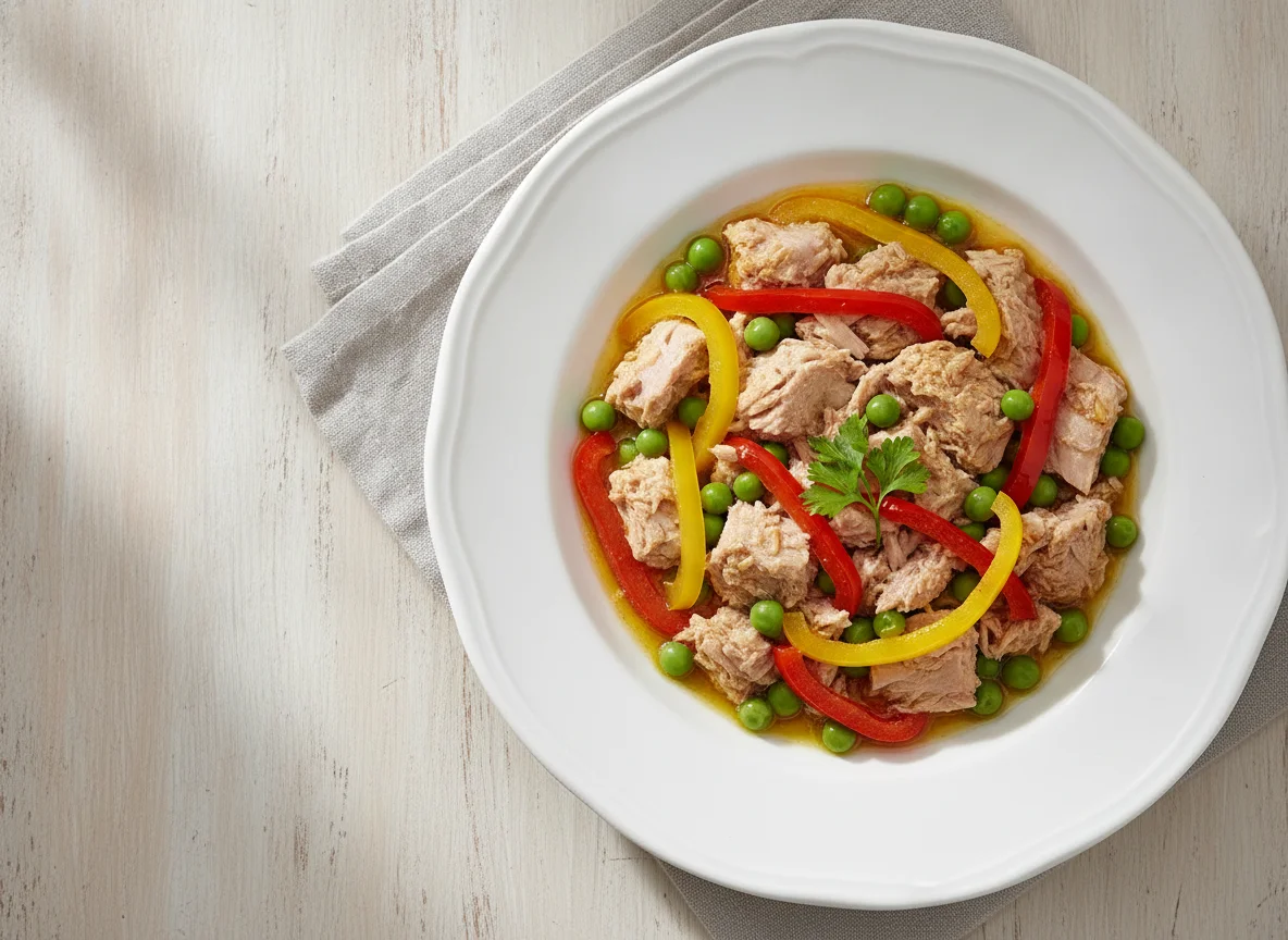 Thunfisch in Dressing mit Gemüse photo