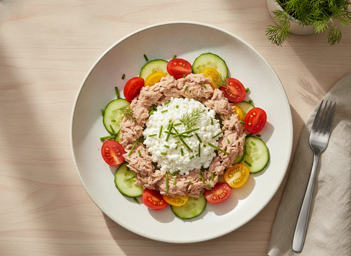 Thunfisch-Hüttenkäse-Salat photo