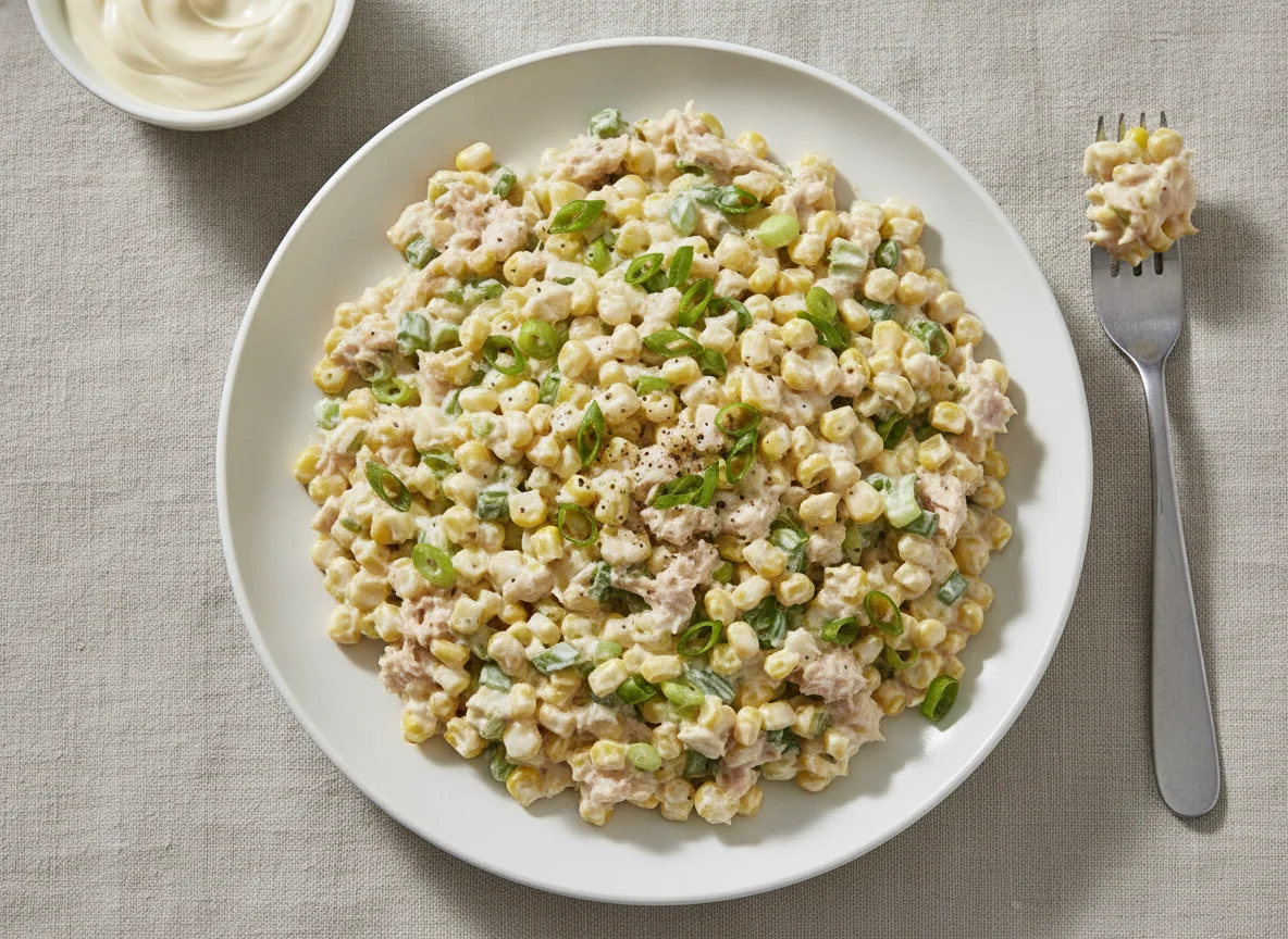 Thunfisch-Mais-Salat mit Mayonnaise photo