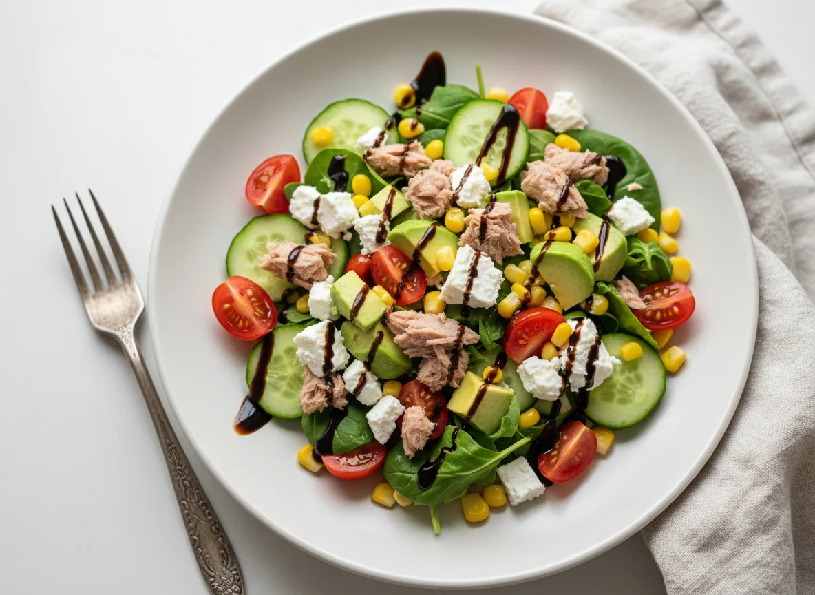 Thunfischsalat mit Avocado und Feta photo