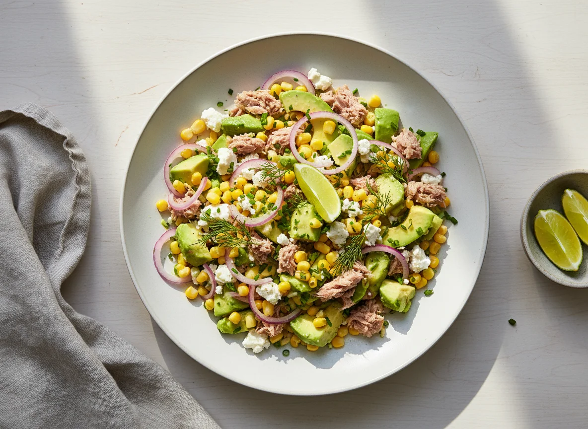 Thunfischsalat mit Avocado und Mais photo