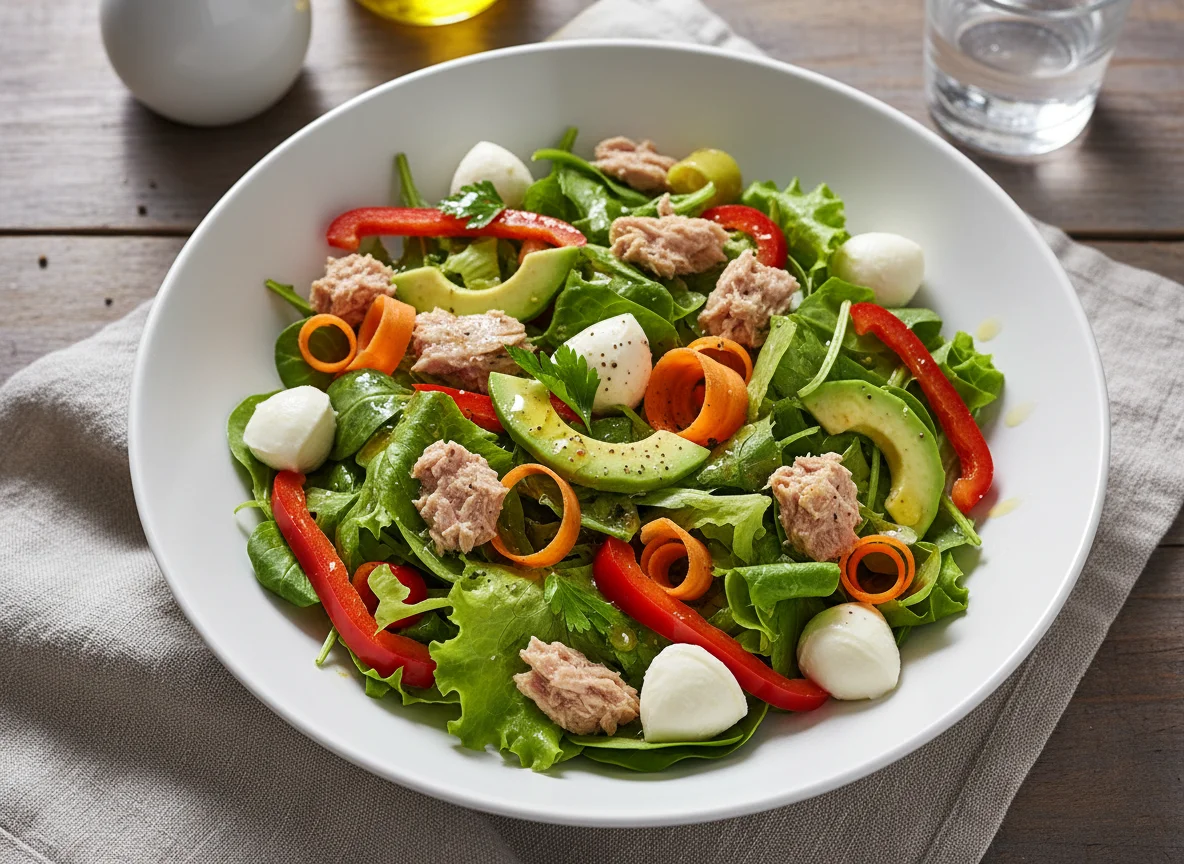 Thunfischsalat mit Avocado und Mozzarella photo