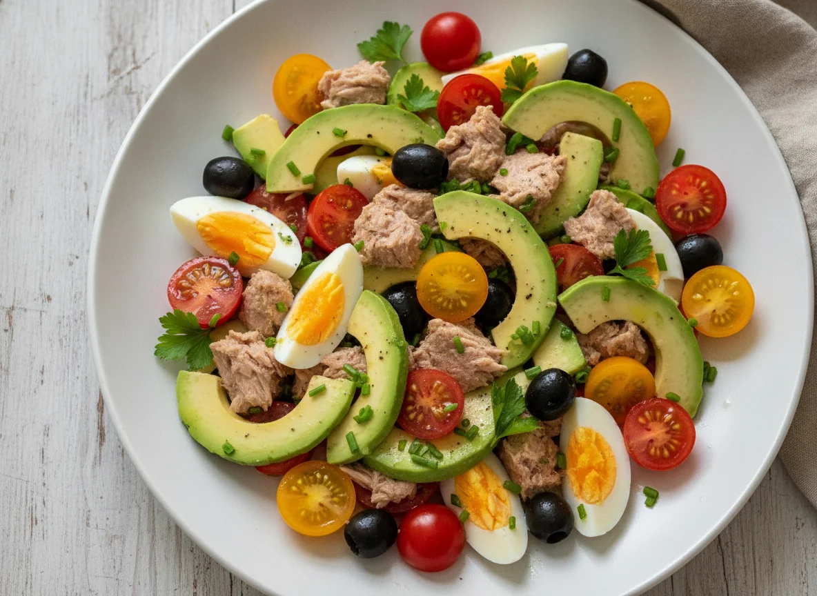 Thunfischsalat mit Avocado und Tomaten photo