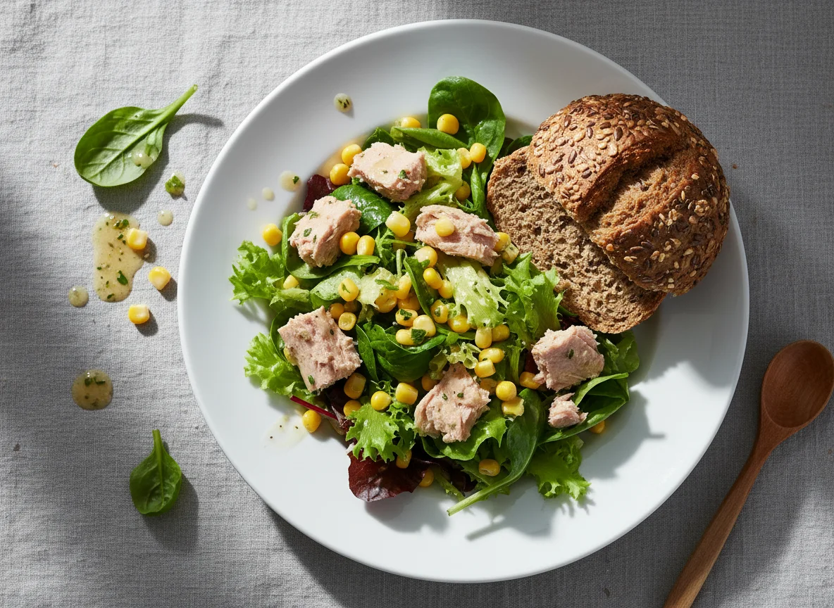 Thunfischsalat mit Brötchen photo