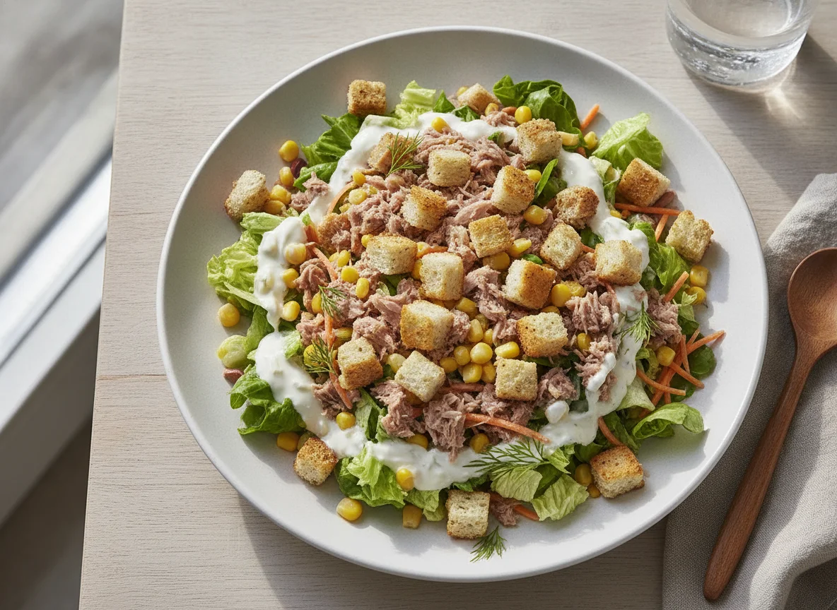 Thunfischsalat mit Croutons photo