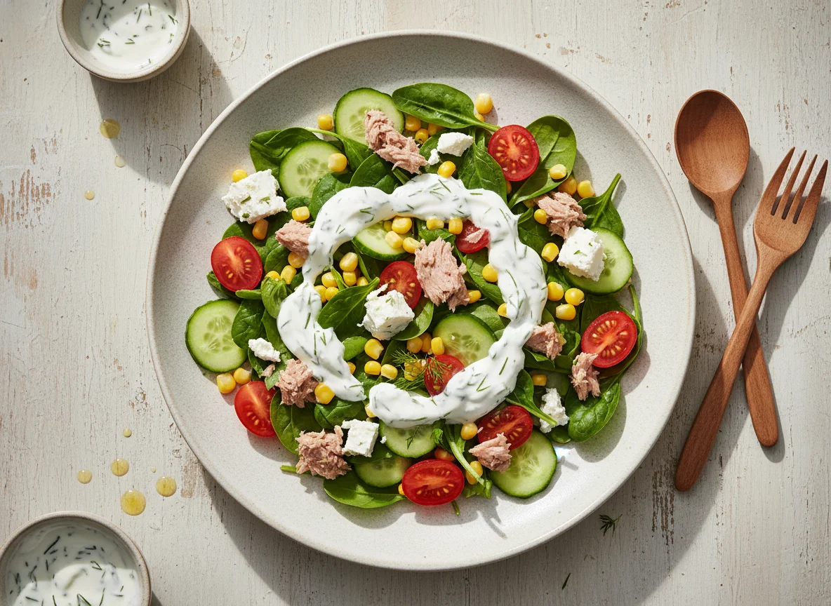 Thunfischsalat mit Feta und Joghurt-Dressing photo