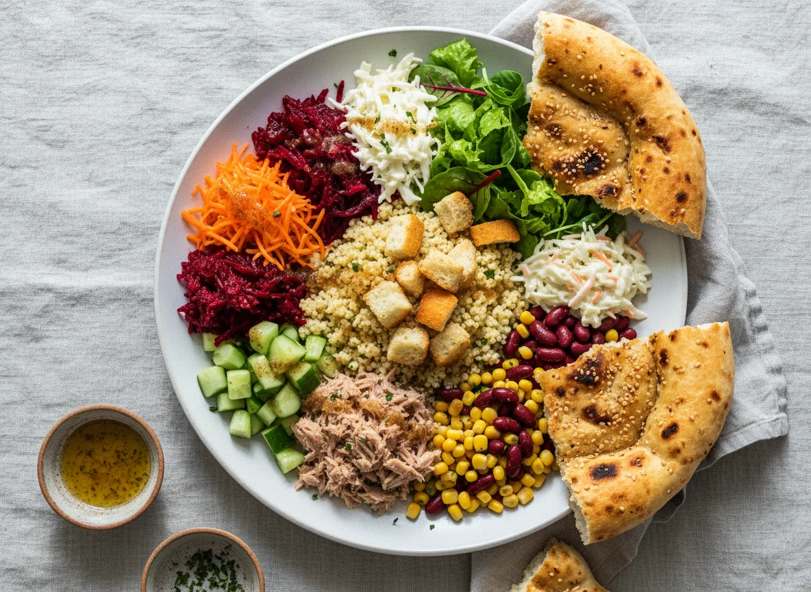 Thunfischsalat mit Fladenbrot photo
