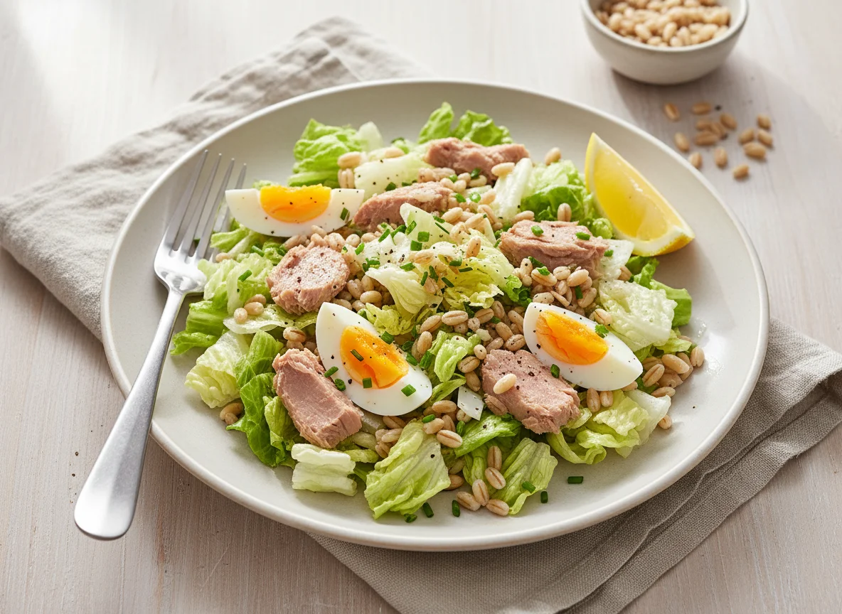 Thunfischsalat mit Gerste und Ei photo
